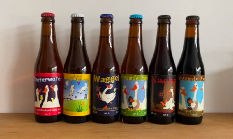 Gulzige Gans bieren in fles
